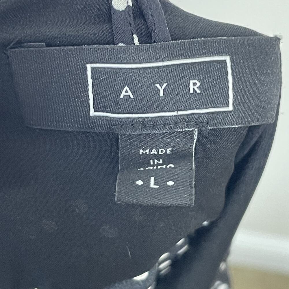 AYR Silk faux wrap Black and White Polka Dot Midi Dress - Picture 13 of 14